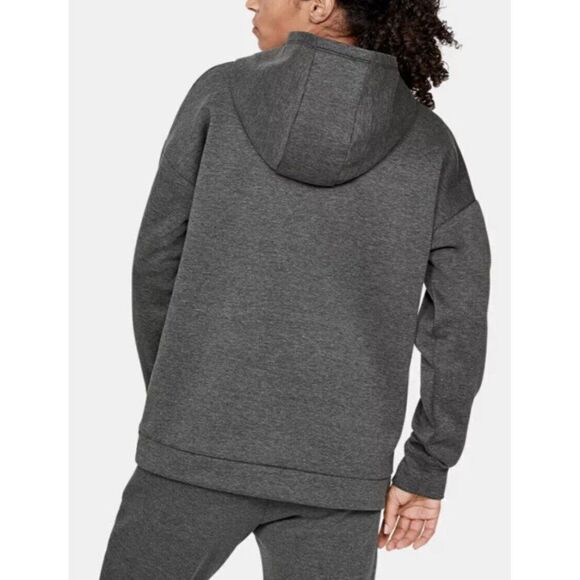 Under Armour Womens UA Rush Sweatshirt Fleece Wrap Pullover Loose Sz Small Grey - Picture 3 of 9